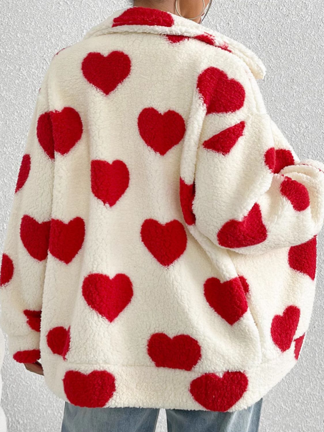 Sparrow Heart Zip Up Furry Jacket-Multiple Color Options