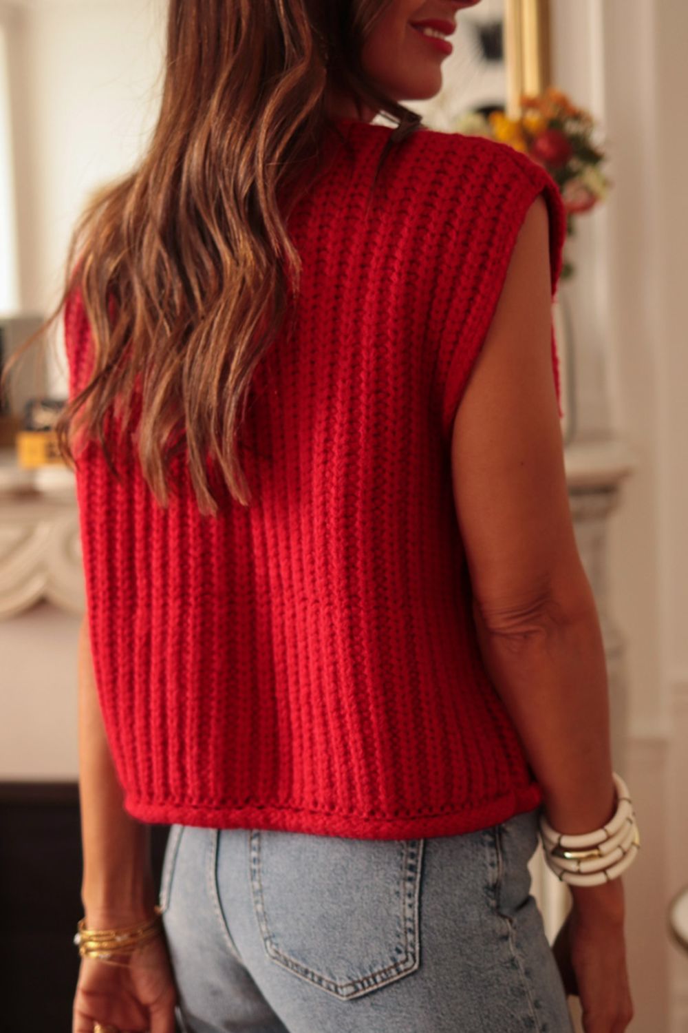 Nova Button Down Sweater Vest with Pockets- Multiple Colors