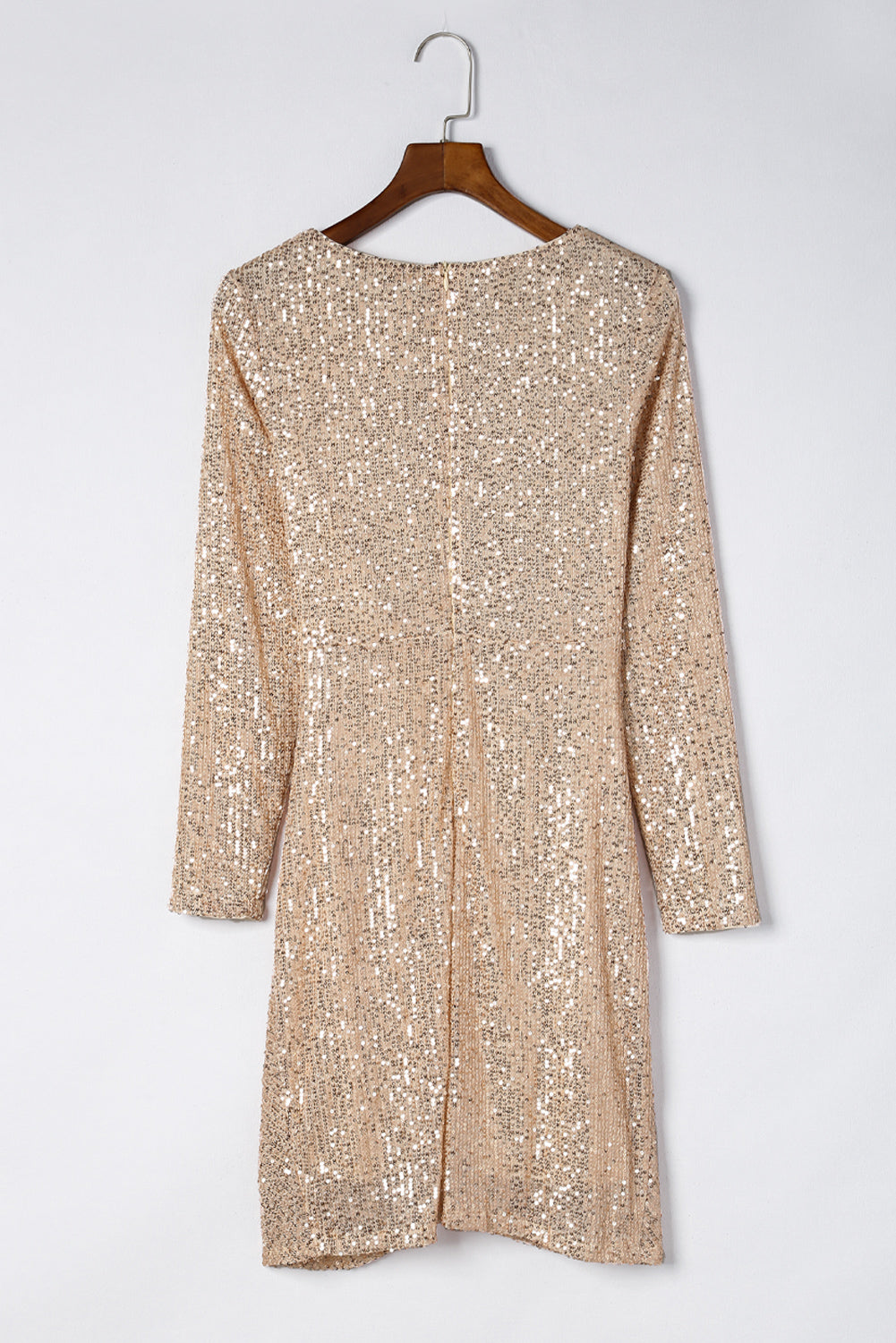 Tressa Sequin Knot Round Neck Long Sleeve Mini Dress