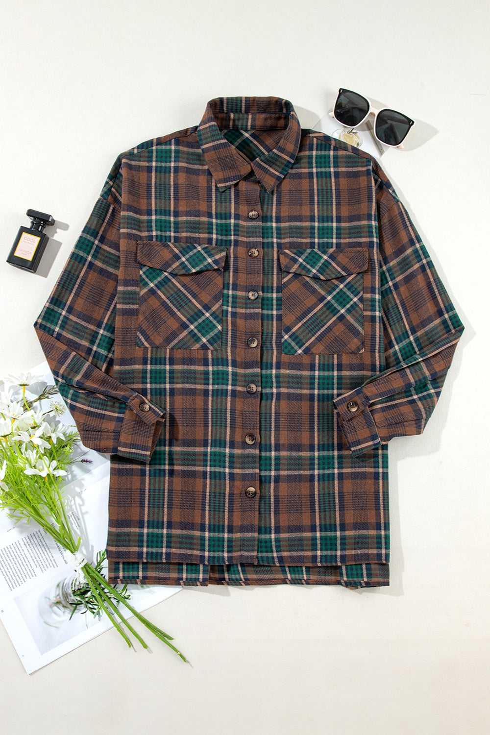 Pippa Plaid Button Up Long Sleeve Jacket