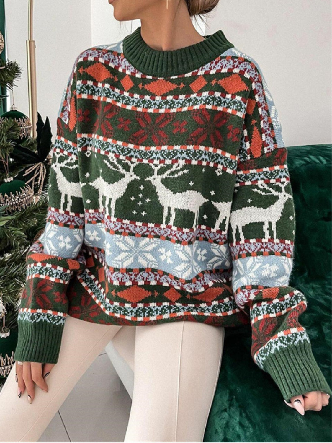 Rhonwen Reindeer Sweater-Multiple Color Options