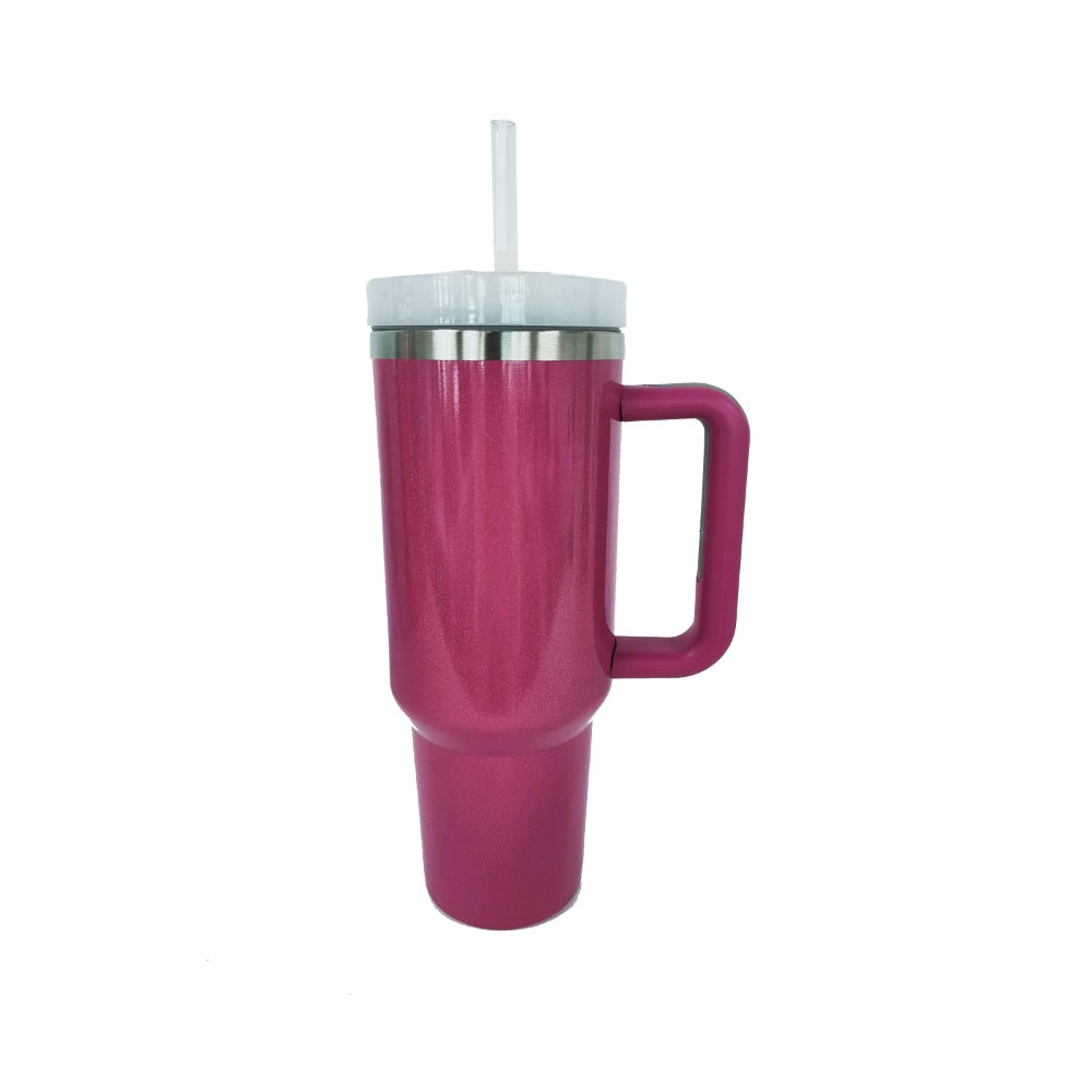 Sophia Stainless Steel Tumbler with Handle and Straw