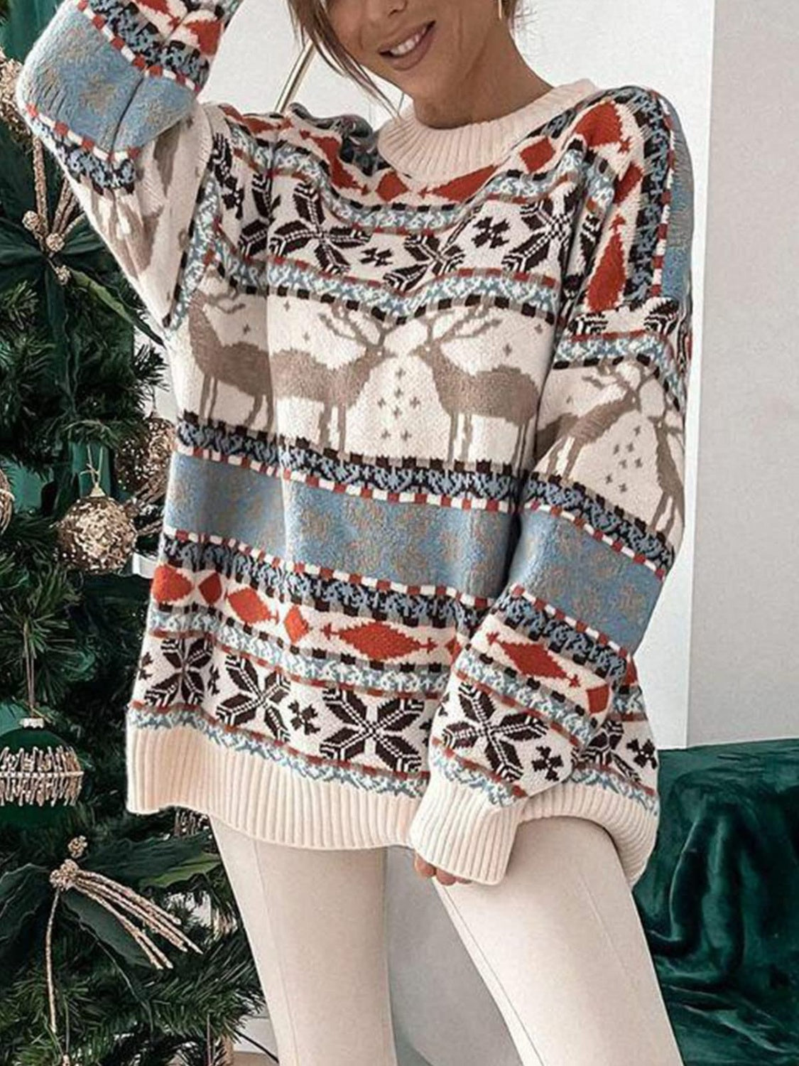Rhonwen Reindeer Sweater-Multiple Color Options