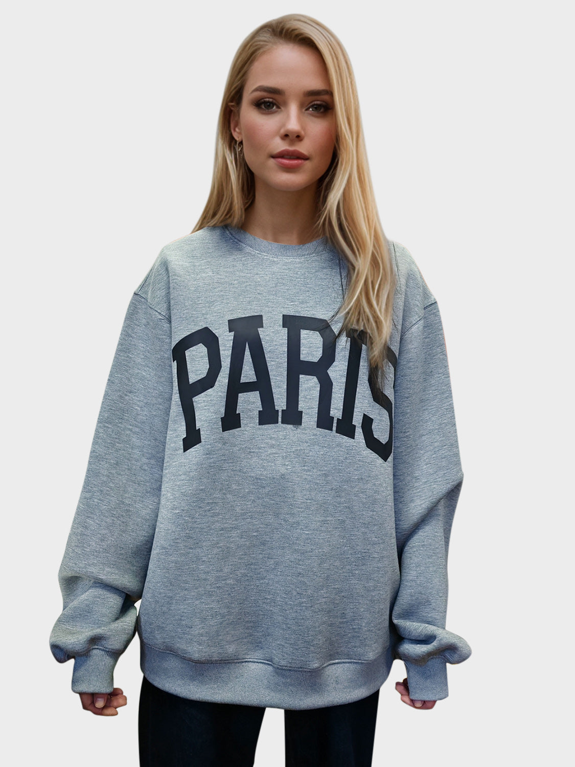 Kaylee PARIS Round Neck Long Sleeve Air Scuba Sweatshirt