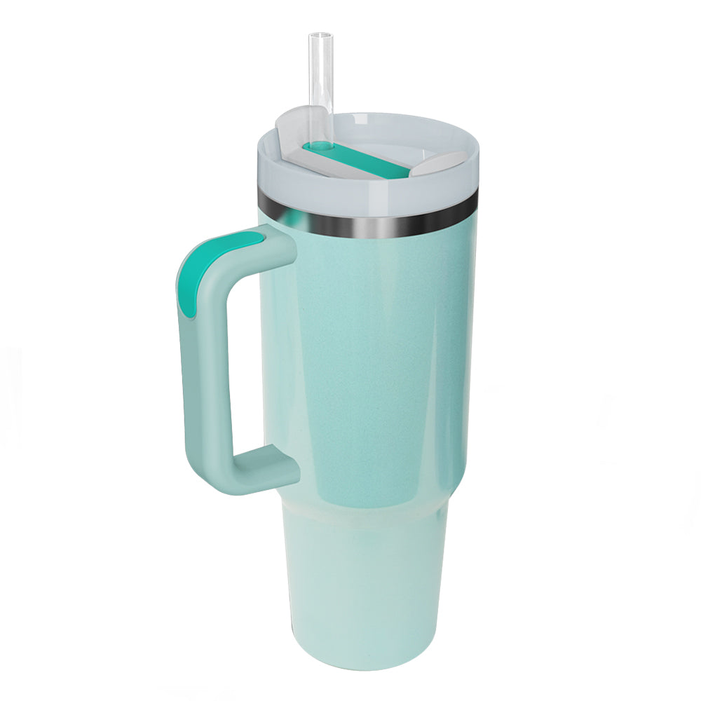 Sophia Stainless Steel Tumbler with Handle and Straw