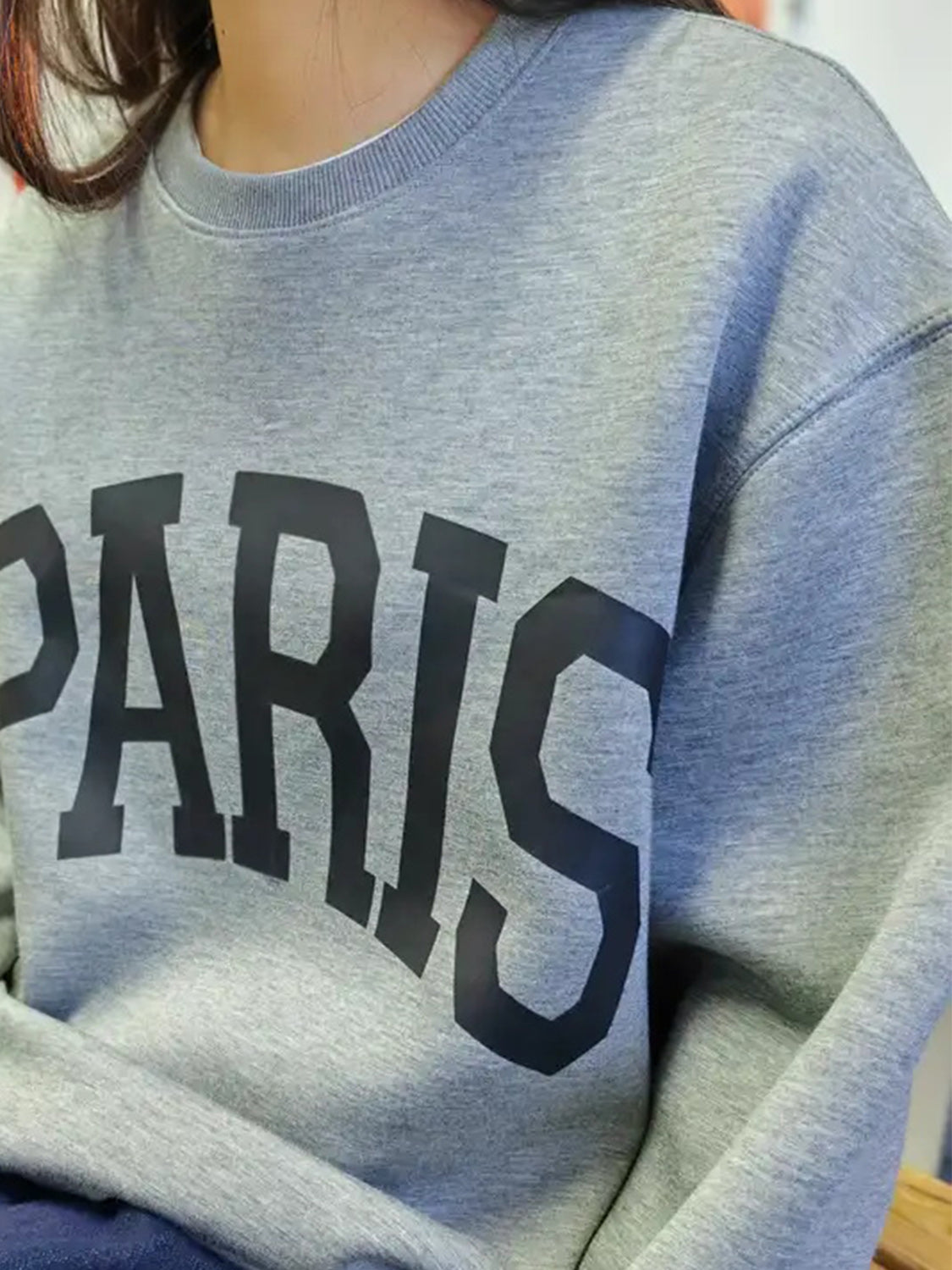 Kaylee PARIS Round Neck Long Sleeve Air Scuba Sweatshirt