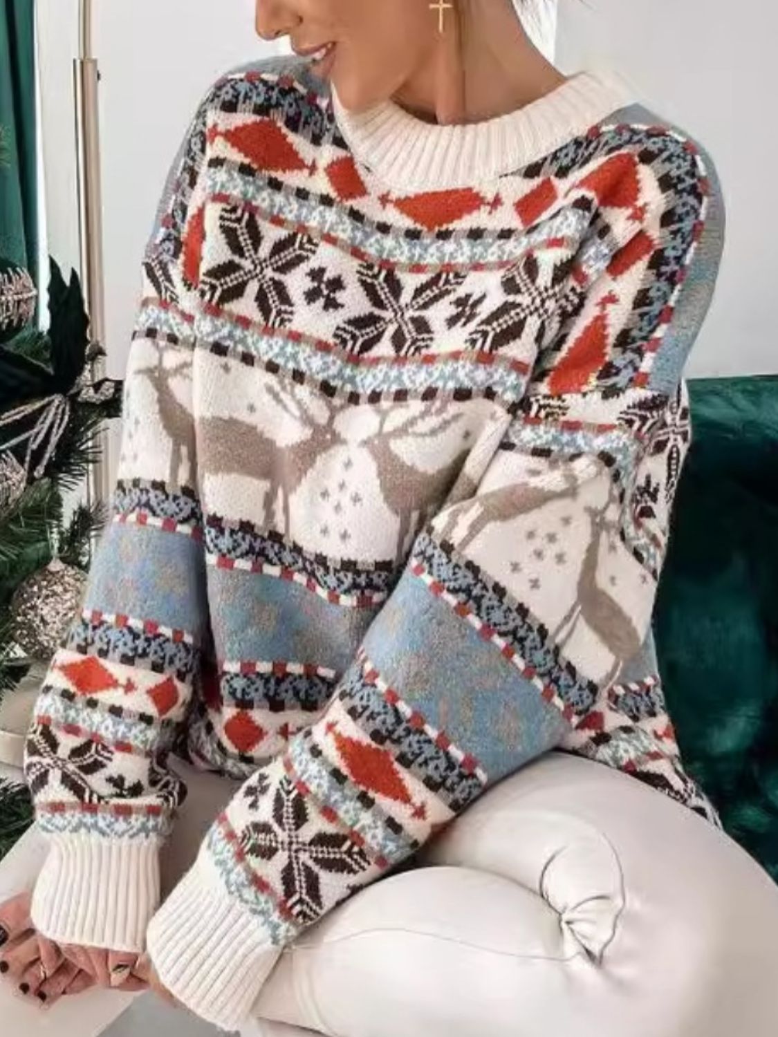 Rhonwen Reindeer Sweater-Multiple Color Options