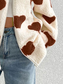 Sparrow Heart Zip Up Furry Jacket-Multiple Color Options