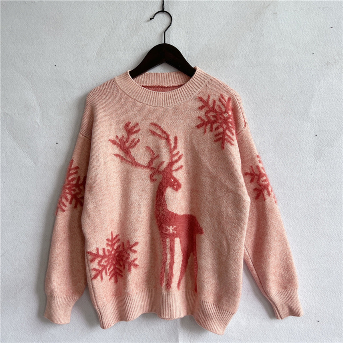 Melody Reindeer and Snowflake Pattern Sweater