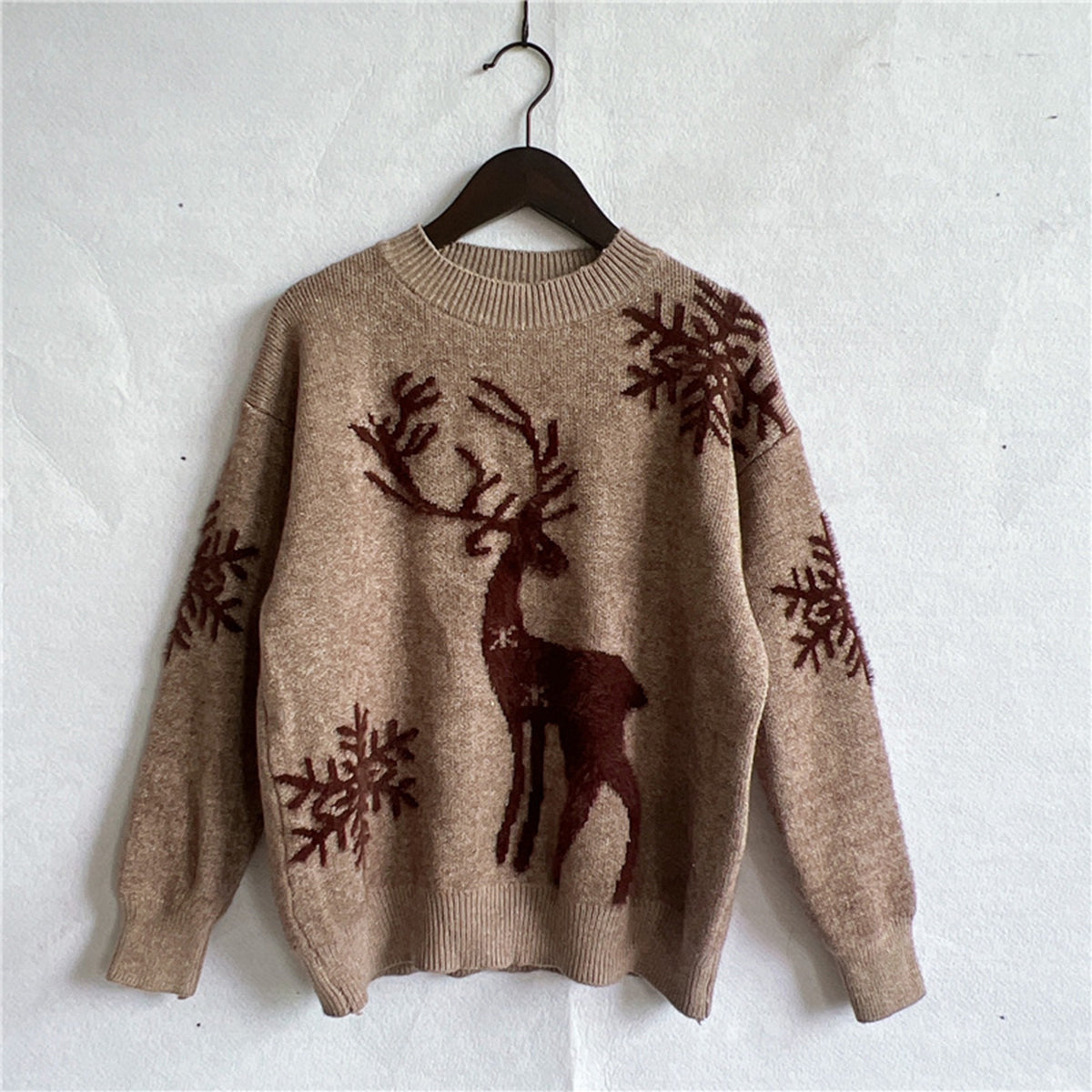 Melody Reindeer and Snowflake Pattern Sweater