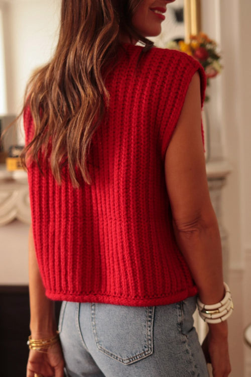 Nova Button Down Sweater Vest with Pockets- Multiple Colors