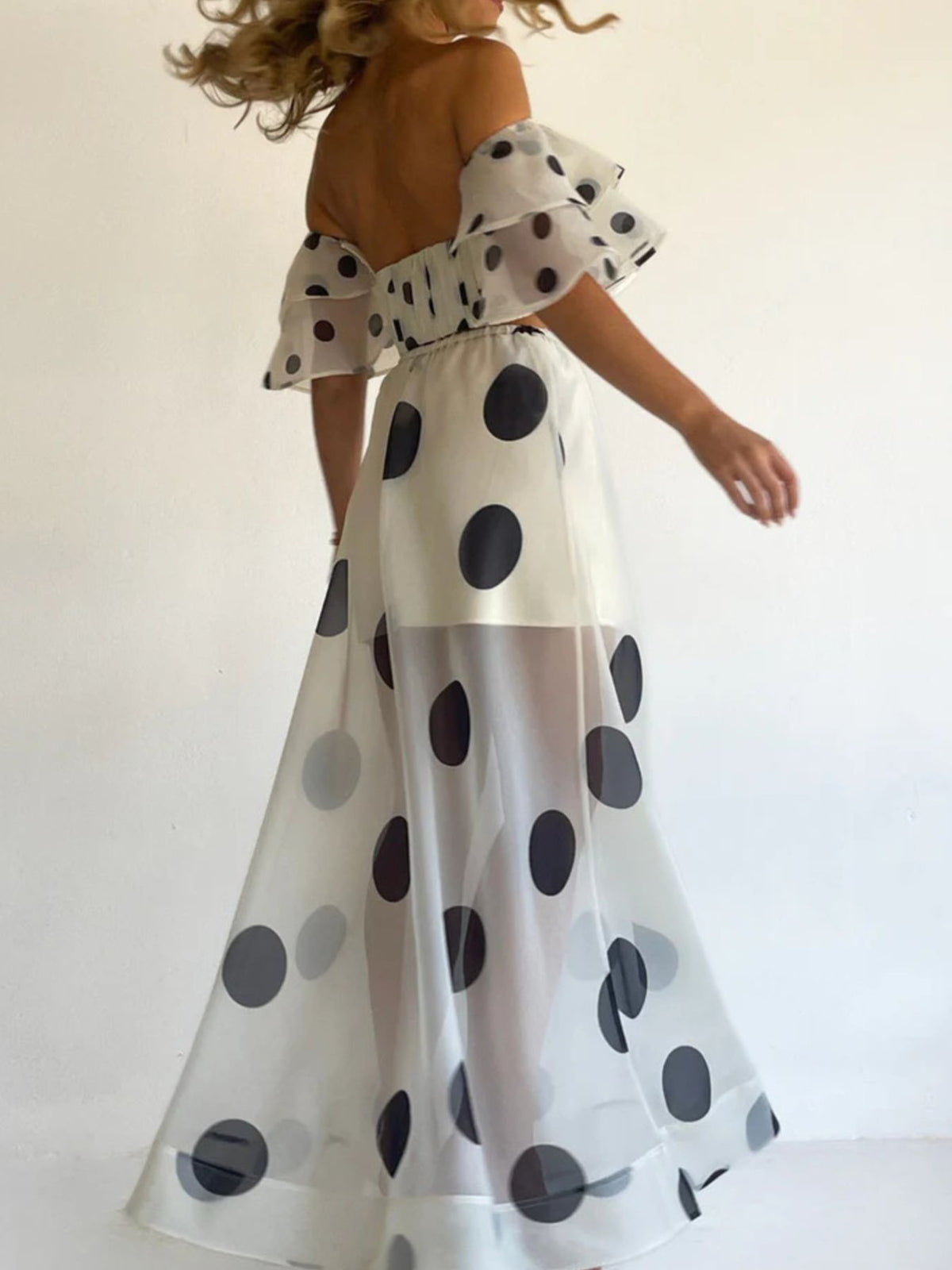 Elinor Polka Dot Ruffle Crop Top and Maxi Skirt Set- Multiple Colors!
