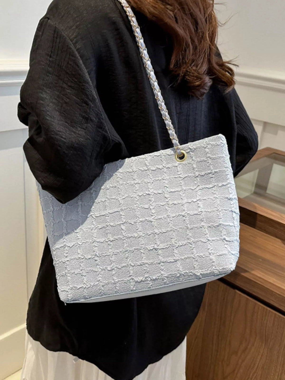 Libby Tweed Chain Shoulder Bag- Multiple Colors!