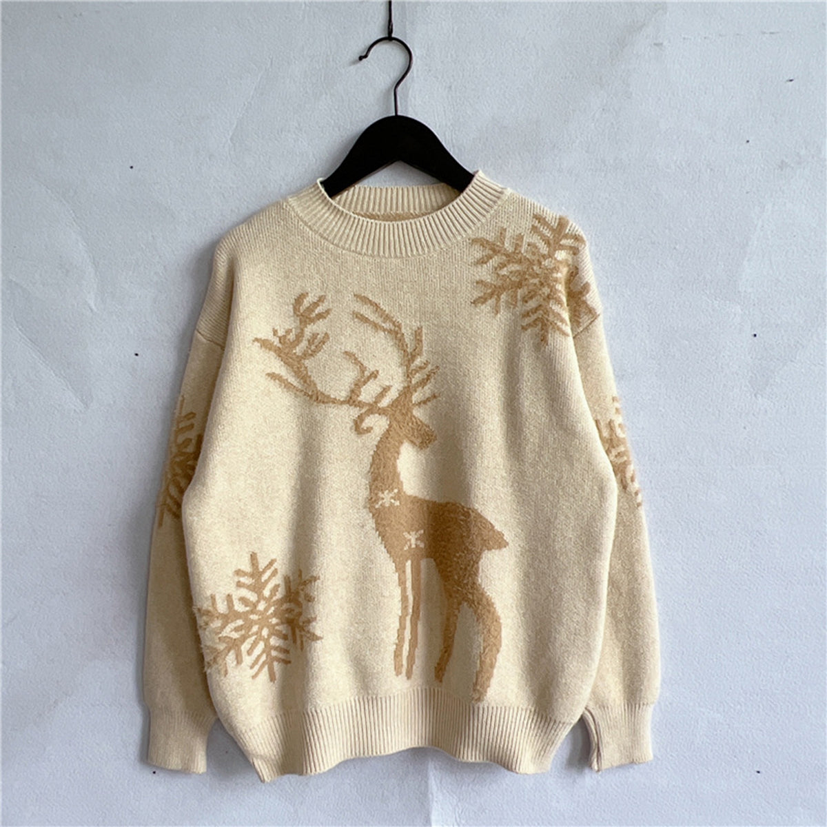 Melody Reindeer and Snowflake Pattern Sweater