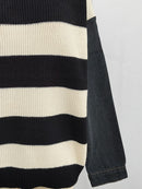 Cara Striped Denim Sleeve Sweater