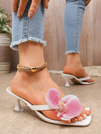Ellery Floral Bow Flip Flop Heeled Sandals-Multiple Colors!