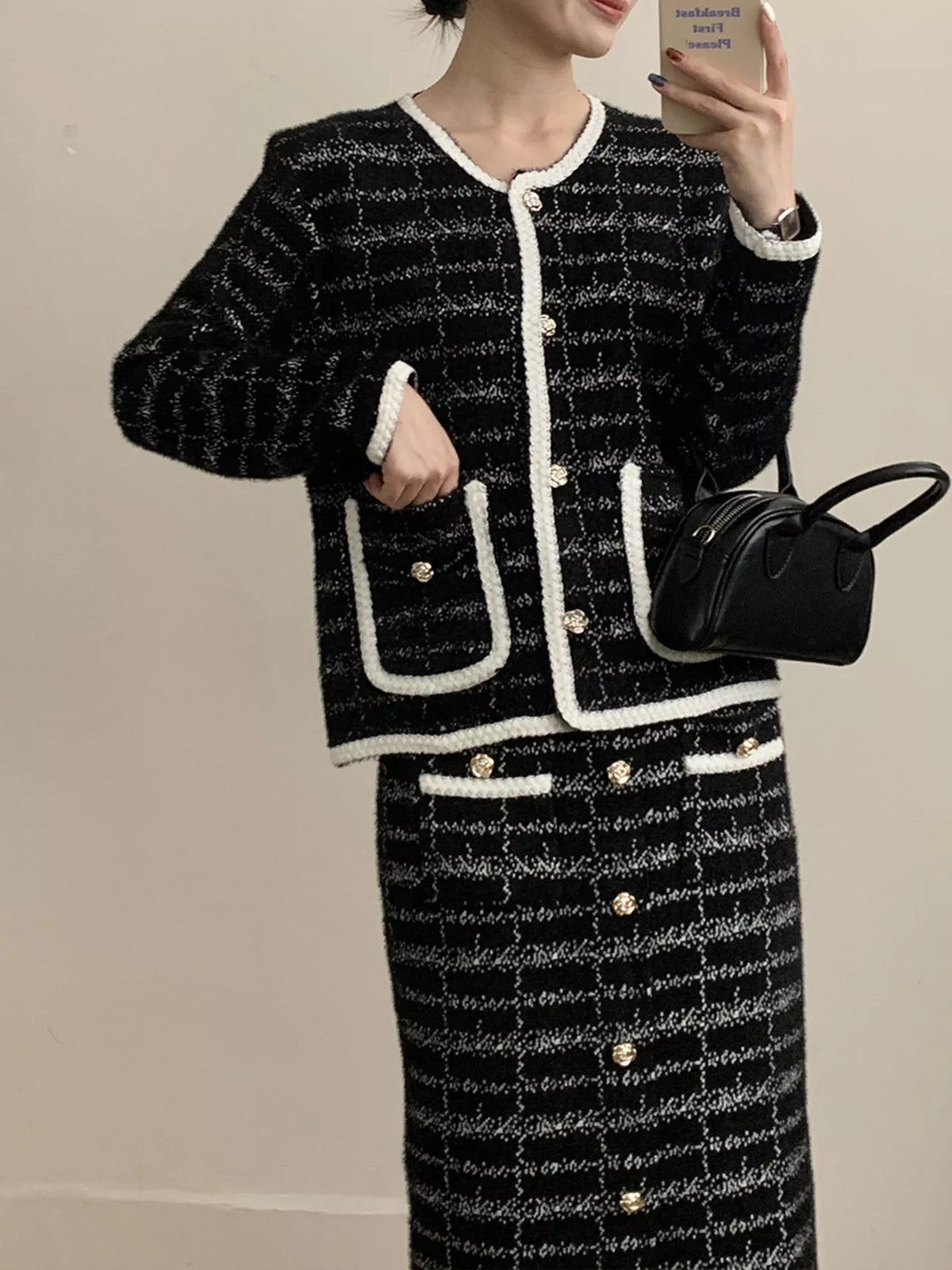 Guinevere Tweed Jacket and Skirt Set- Multiple Colors! One Size: Read Measurements!