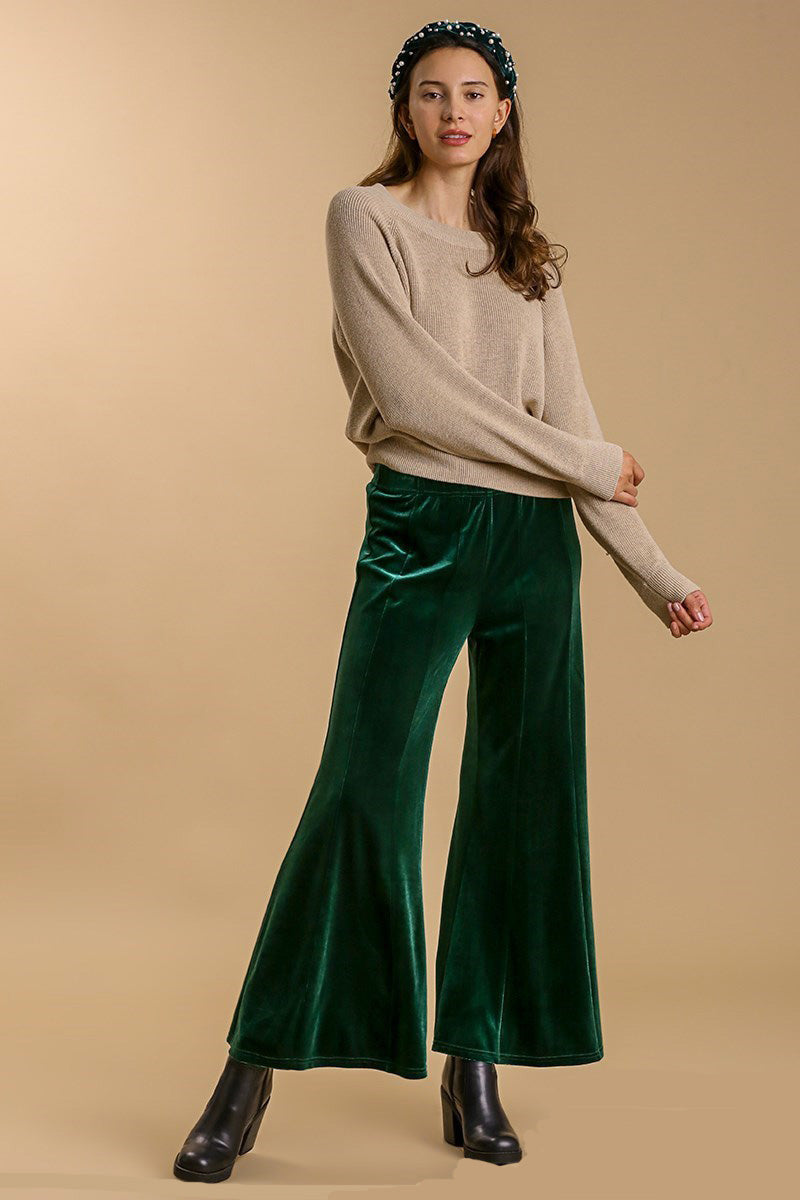 Elowynn High Rise Elastic Waist Flare Pants