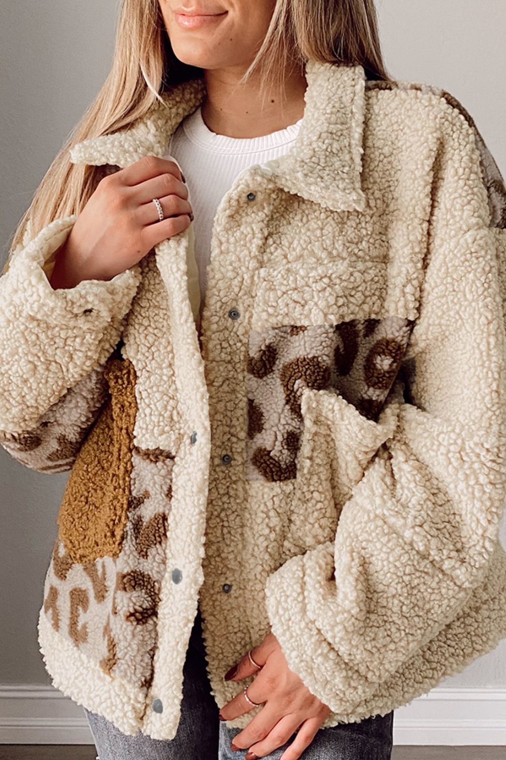 Gretel Leopard Sherpa Jacket