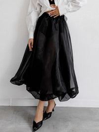 Lucy Elastic Waist Semi-Sheer Flowy Skirt-Multiple Colors!