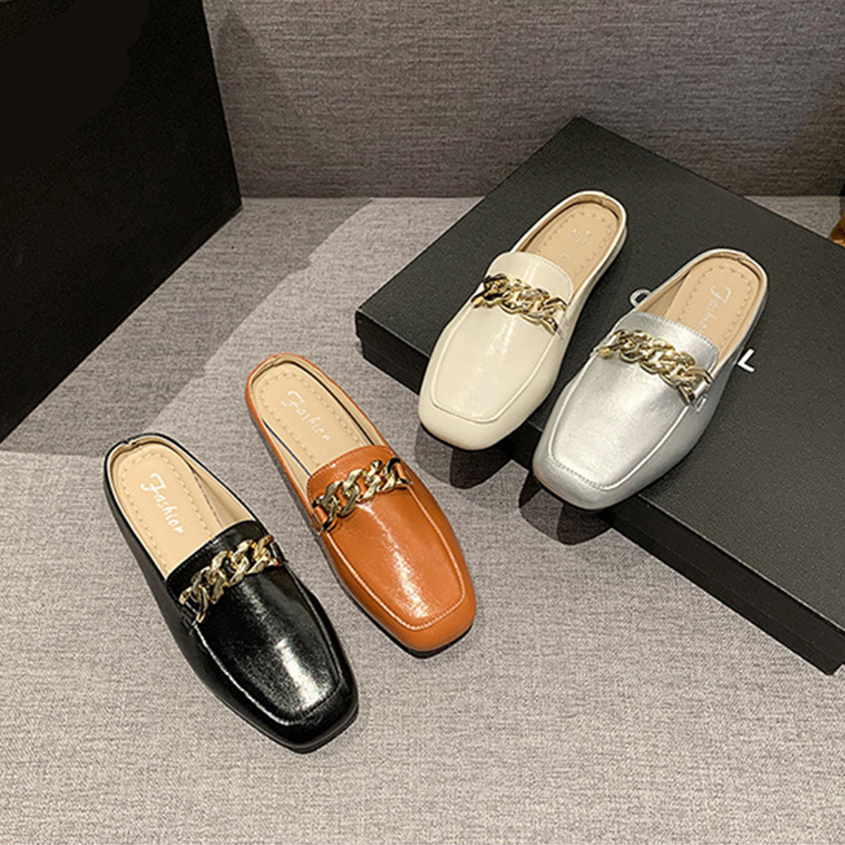 Halston Lee Square Toe Flat Loafers-Multiple Color Options