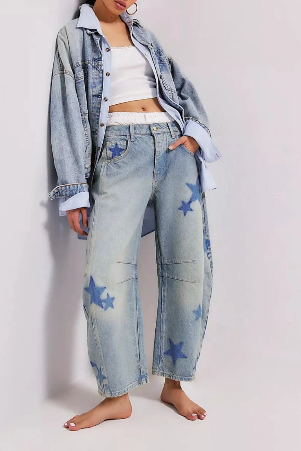 Star Wide Leg Jeans