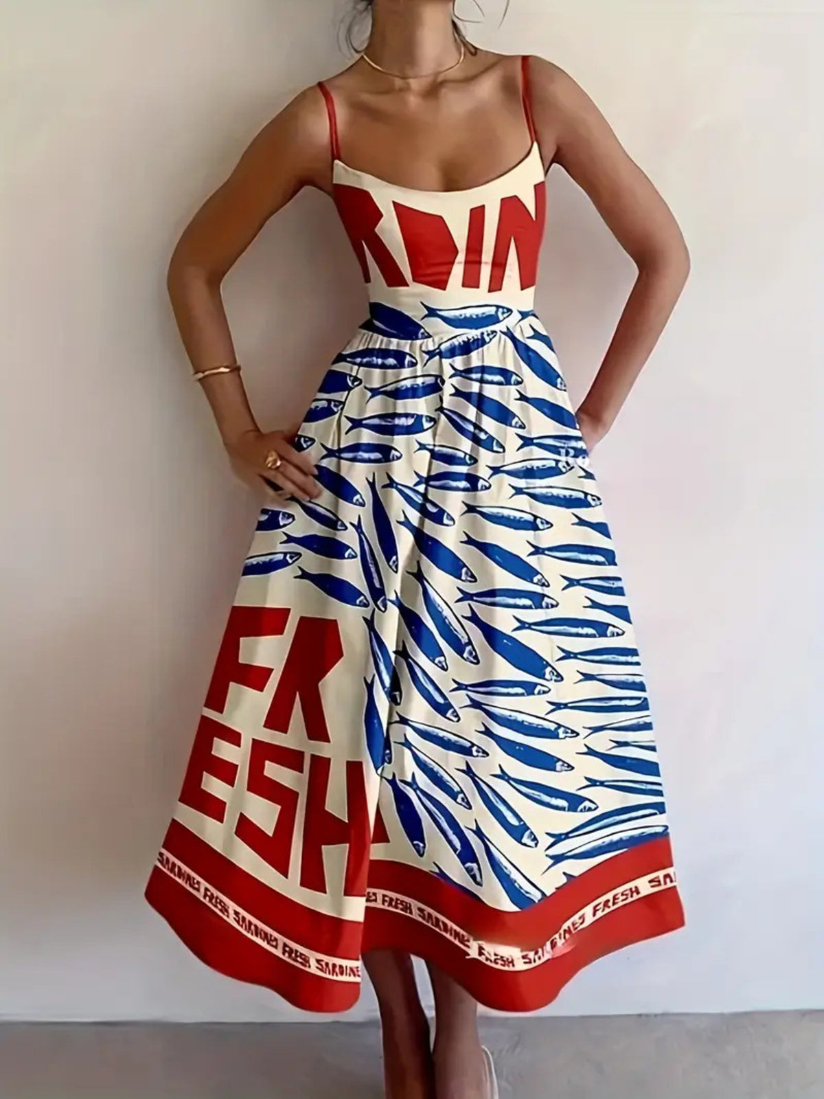 Harbor Addison Sardine Print l Midi Dress-multiple prints!