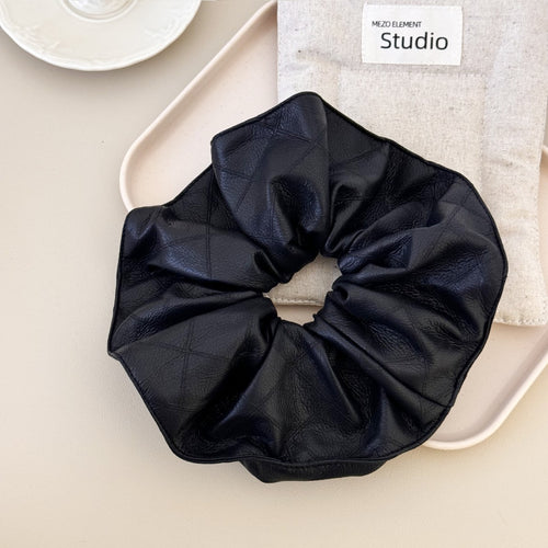Gorgeous 3-Piece PU Leather Elastic Hair Scrunchie