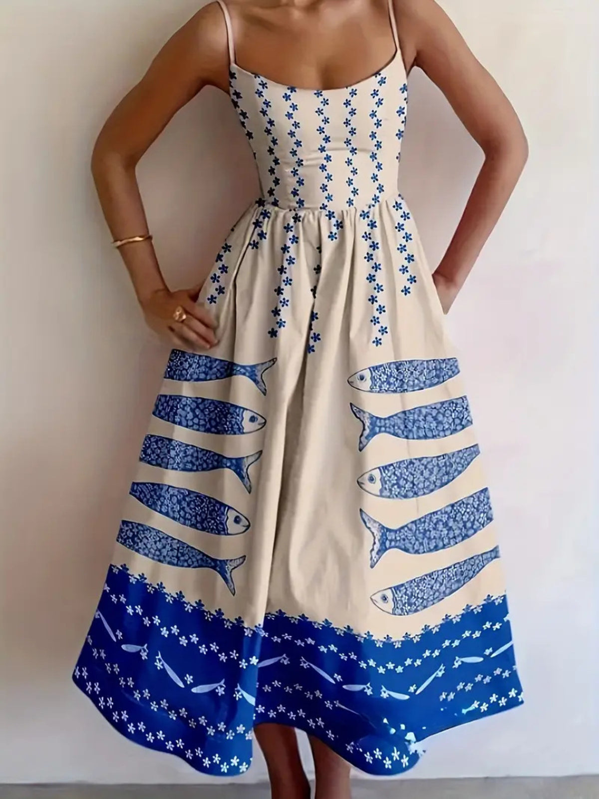 Harbor Addison Sardine Print l Midi Dress-multiple prints!