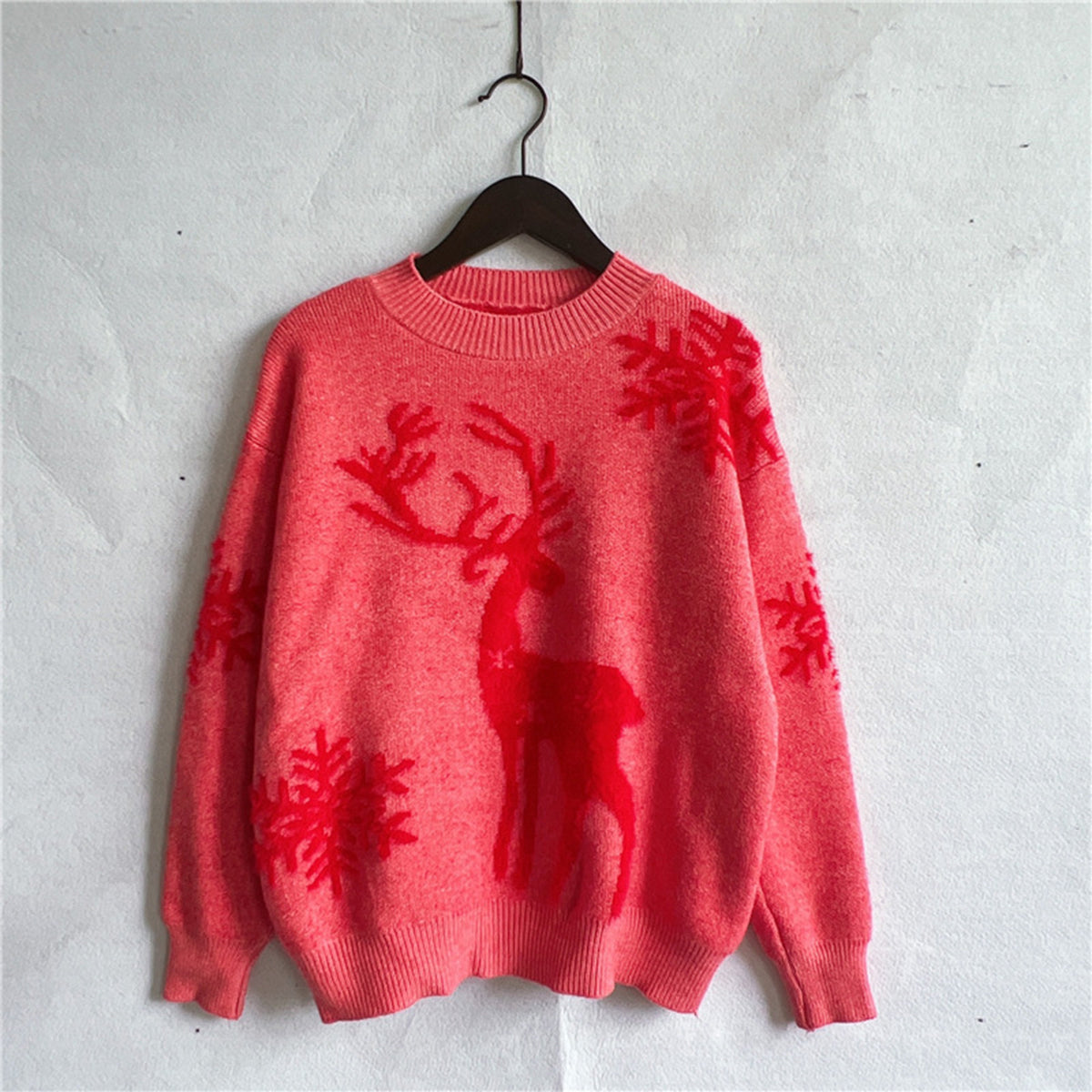 Melody Reindeer and Snowflake Pattern Sweater