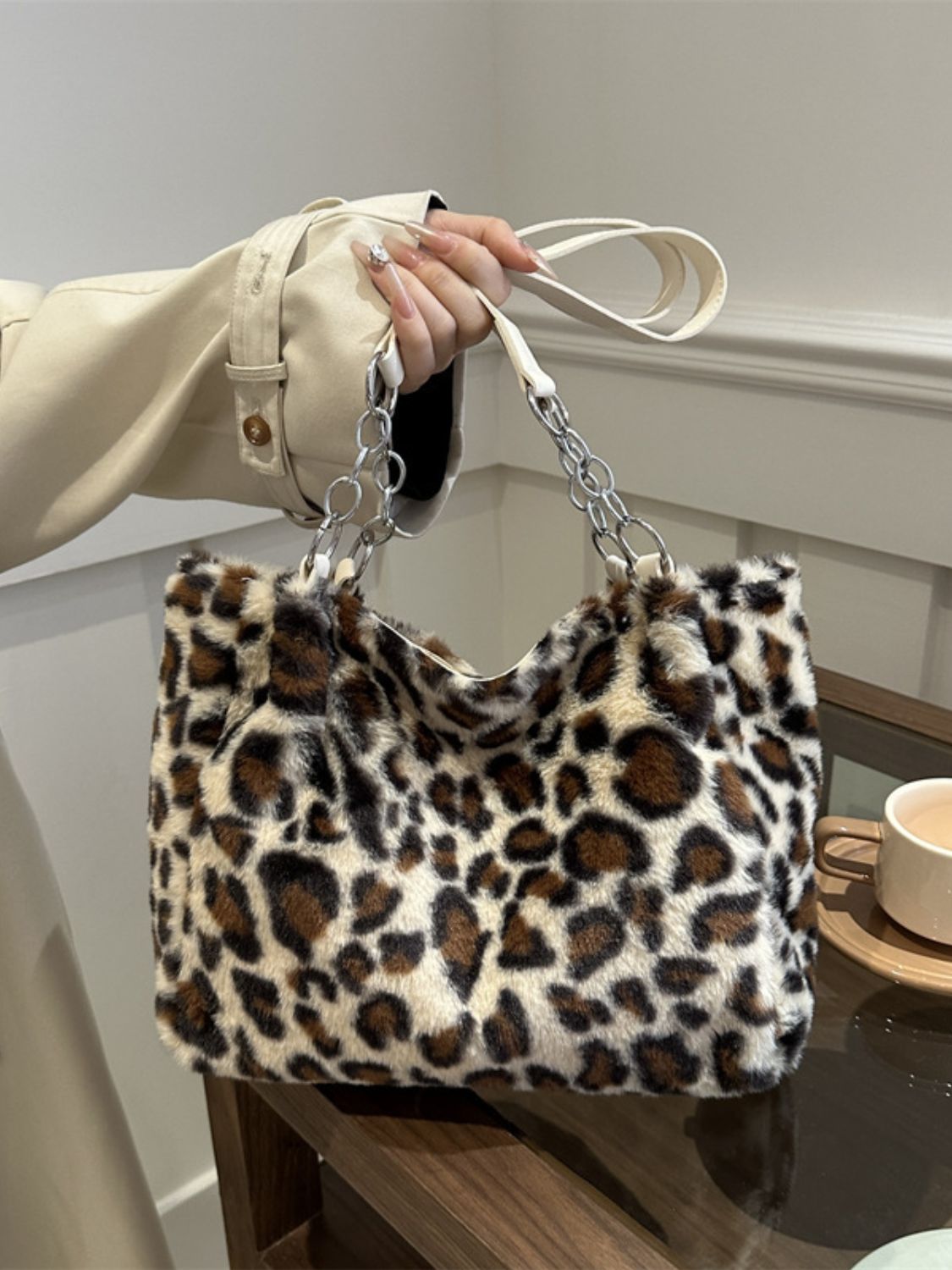 Fiona Faux Fur Leopard Shoulder Bag-Multiple Color Options