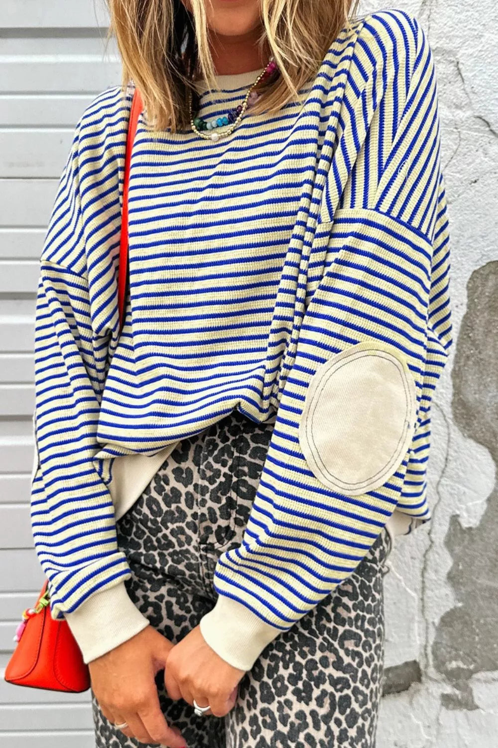 Muffy Striped Round Neck Top