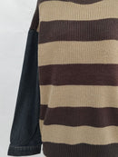 Cara Striped Denim Sleeve Sweater