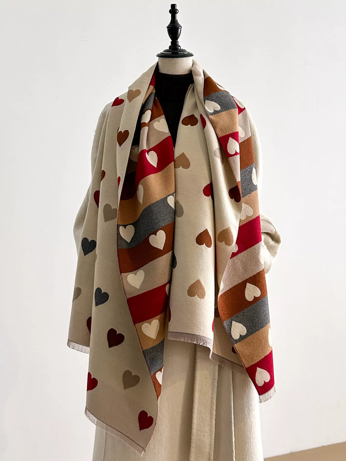 Ruby Heart Pattern Scarf