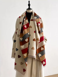 Ruby Heart Pattern Scarf