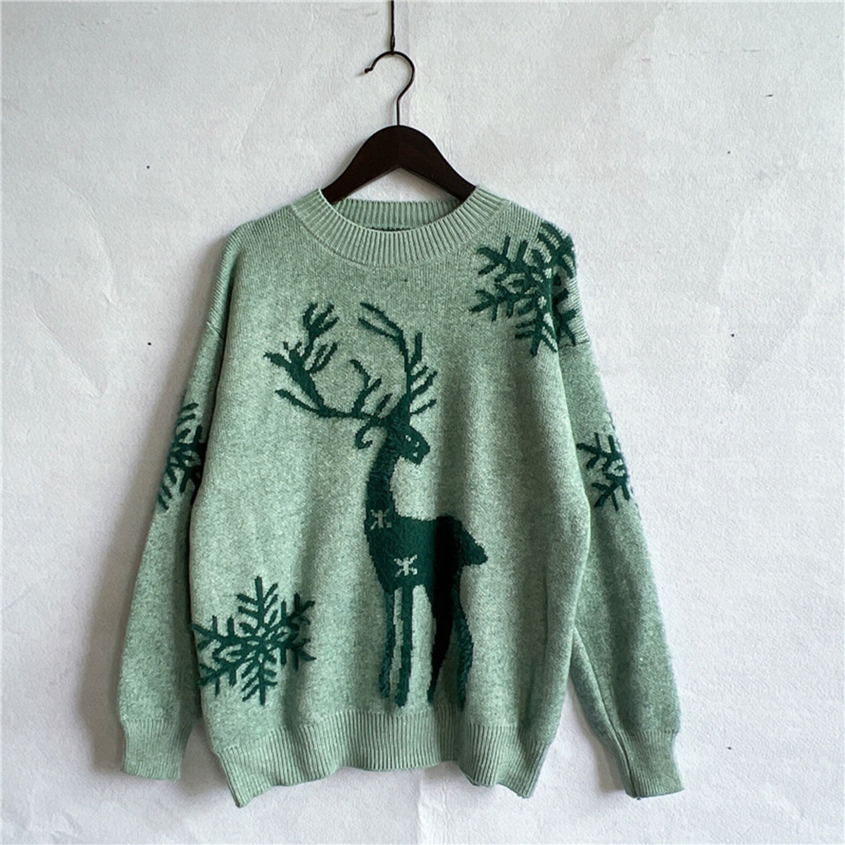 Melody Reindeer and Snowflake Pattern Sweater