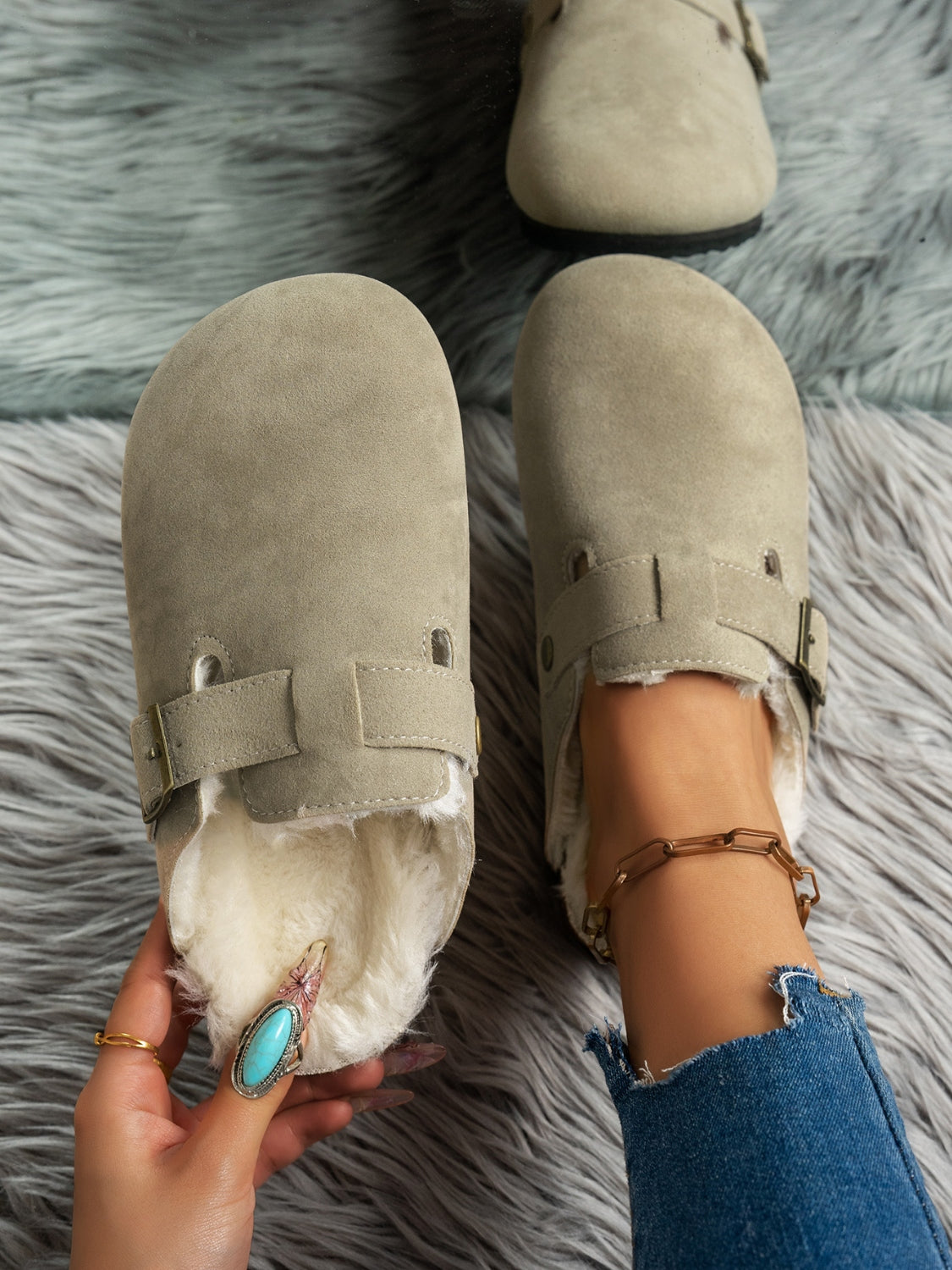 Samantha Suede Round Toe Slippers-Multiple Color Options