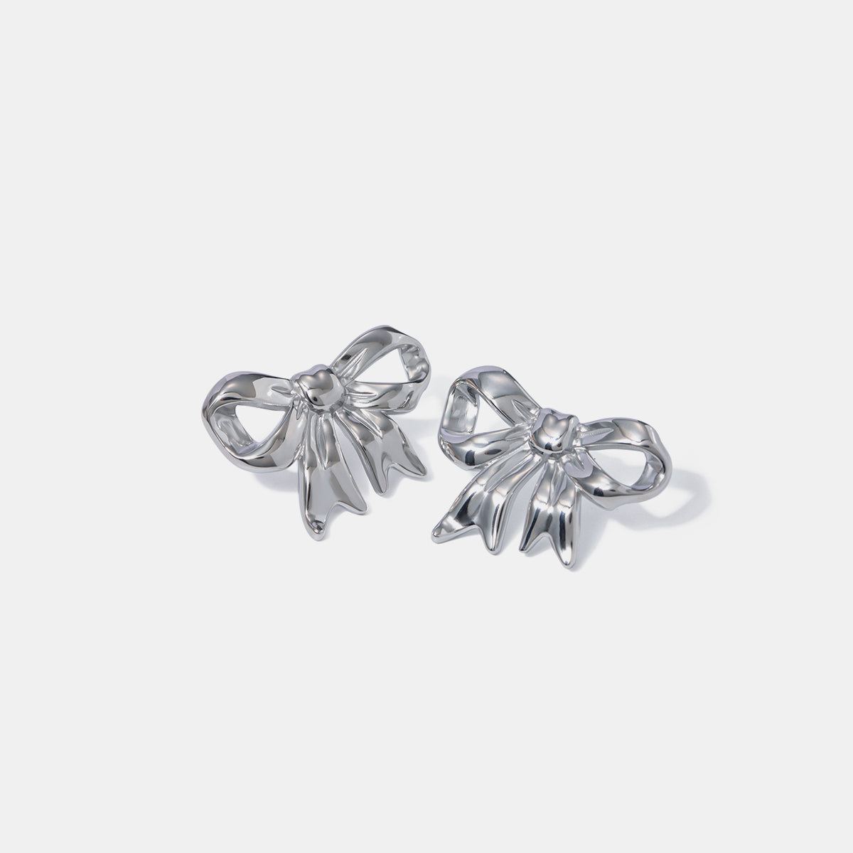 Lucy Stainless Steel Bow Stud Earrings