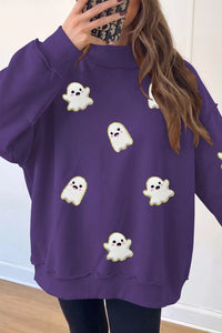 Petunia Ghost Mock Neck Tunic Sweatshirt