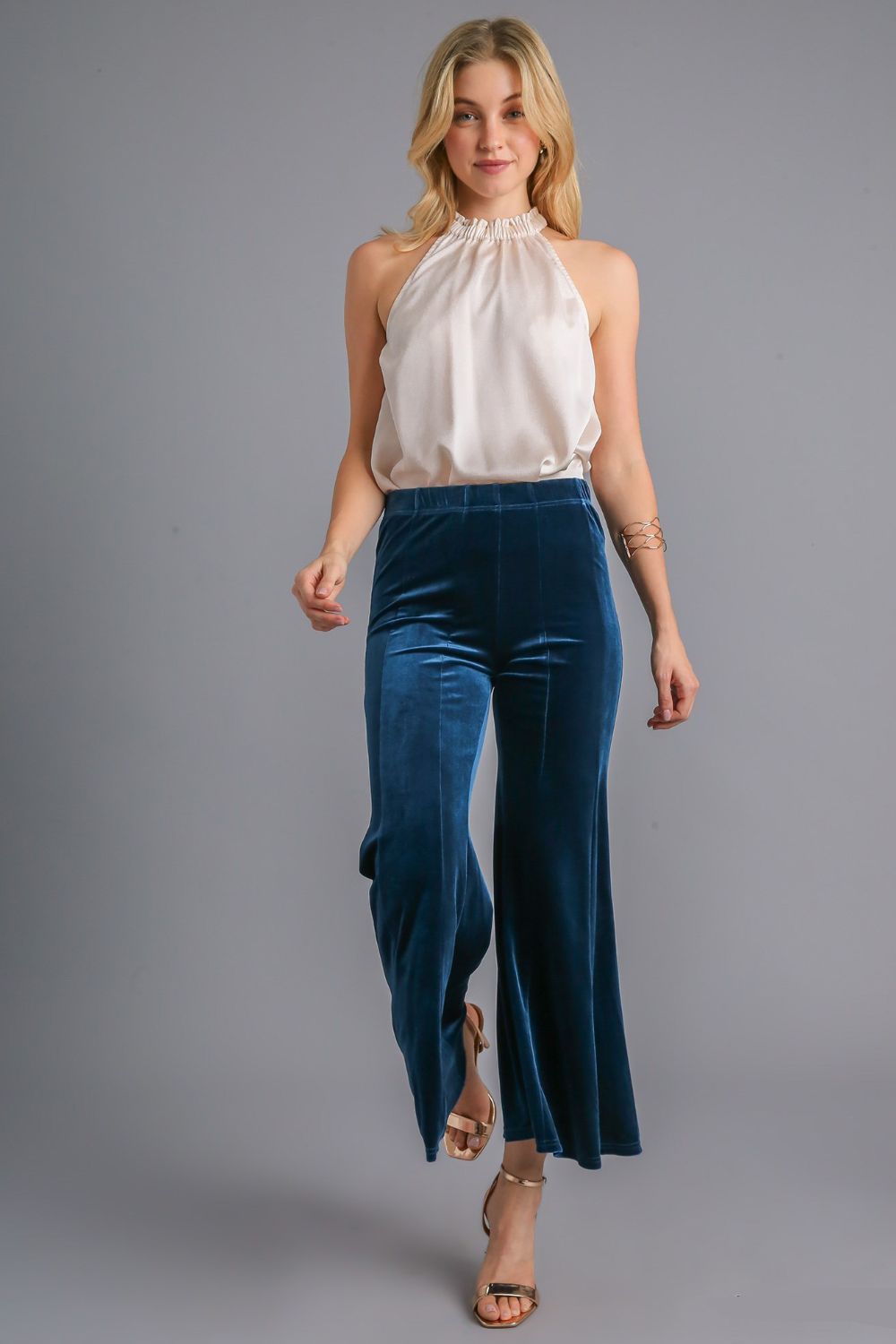 Elowynn High Rise Elastic Waist Flare Pants