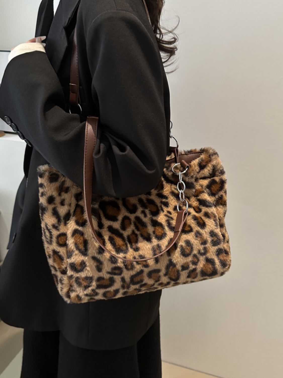 Fiona Faux Fur Leopard Shoulder Bag-Multiple Color Options