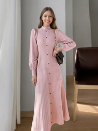 Penny Ribbed Knit Mock Neck Midi Dress-Multiple Color Options!
