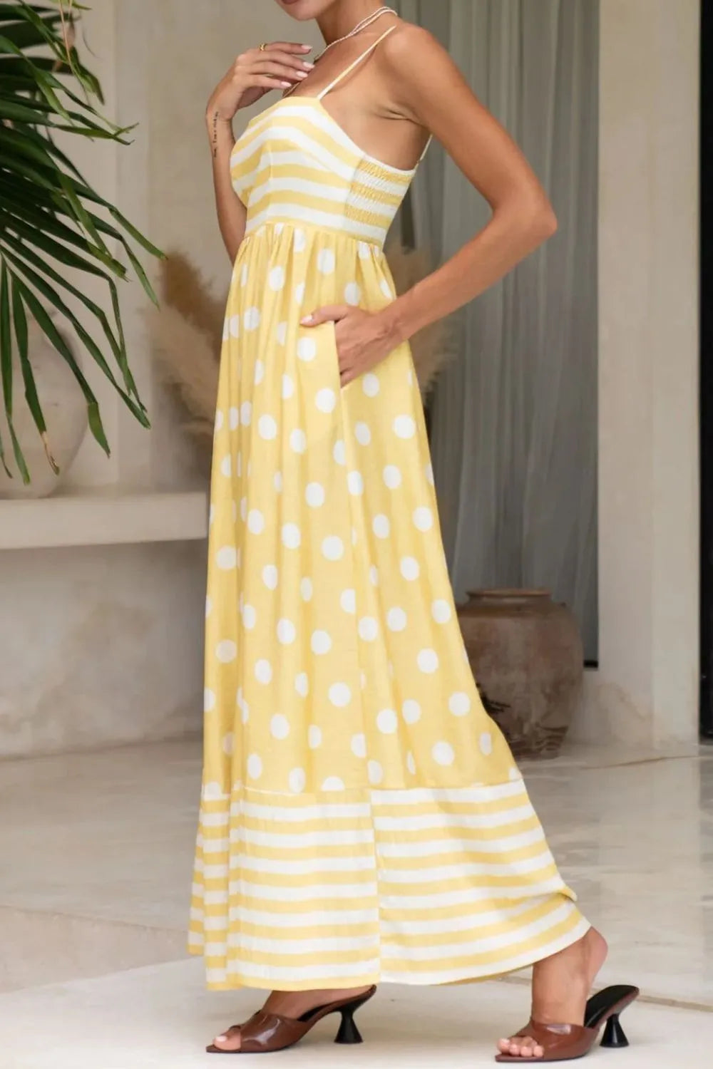 Allessia Polka Dot Square Neck Cami Dress- Multiple Colors!