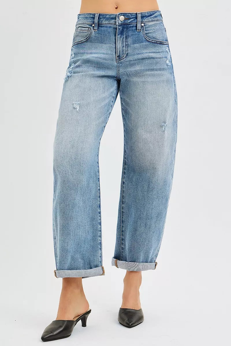 Talia Slouchy Barrel Jeans with Cuffs
