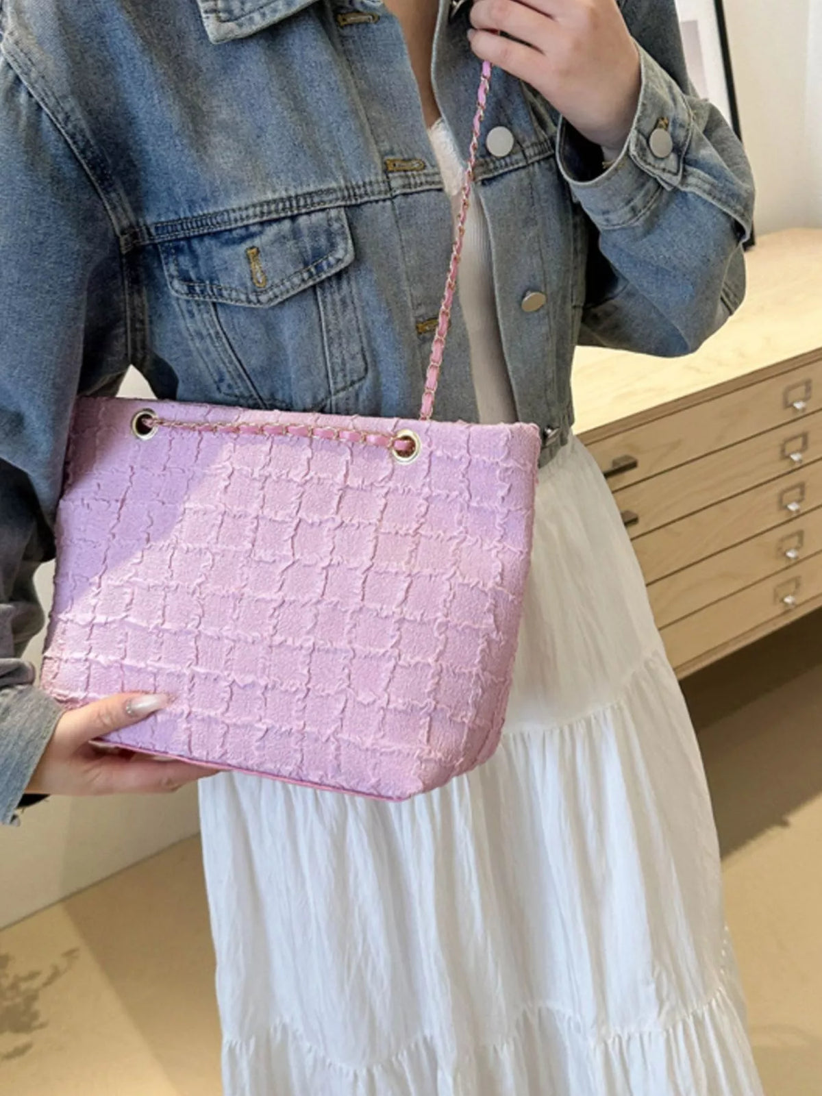 Libby Tweed Chain Shoulder Bag- Multiple Colors!