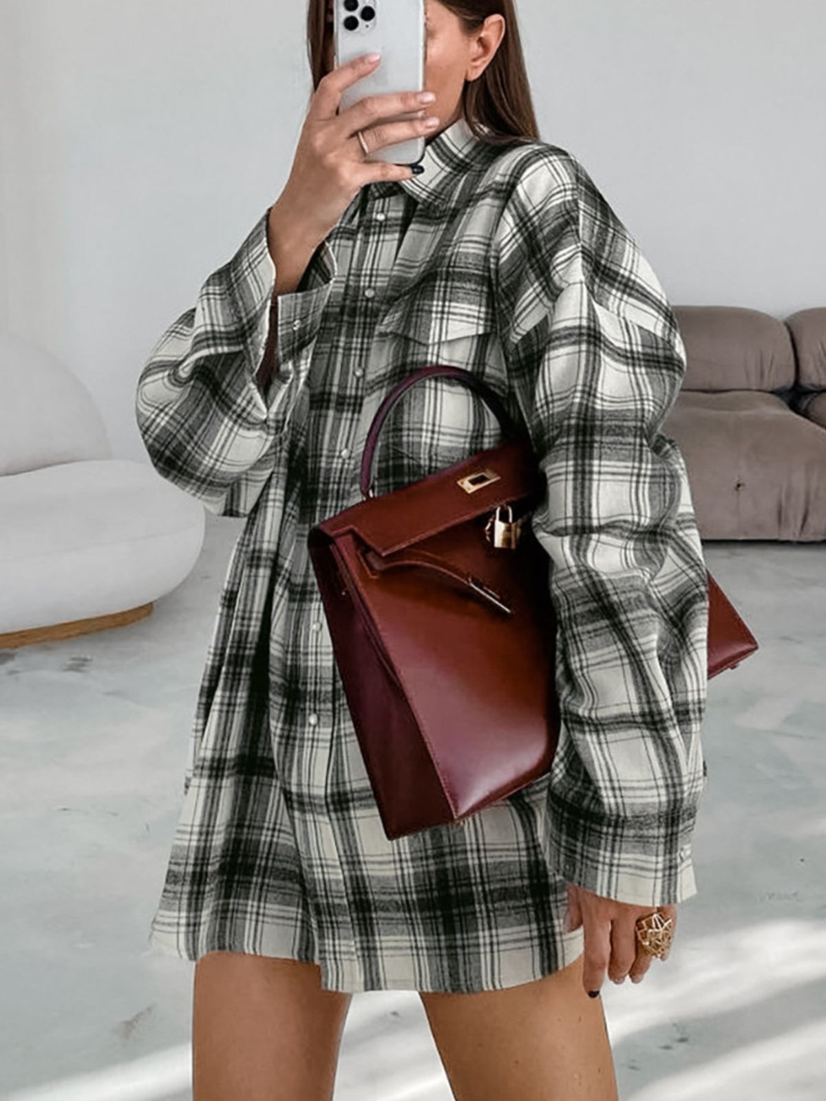 Cordelia Flannel Button Up Long Sleeve Top