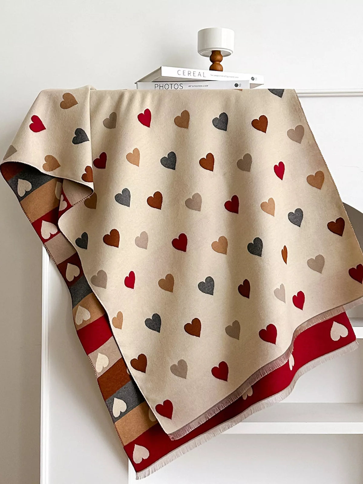 Ruby Heart Pattern Scarf