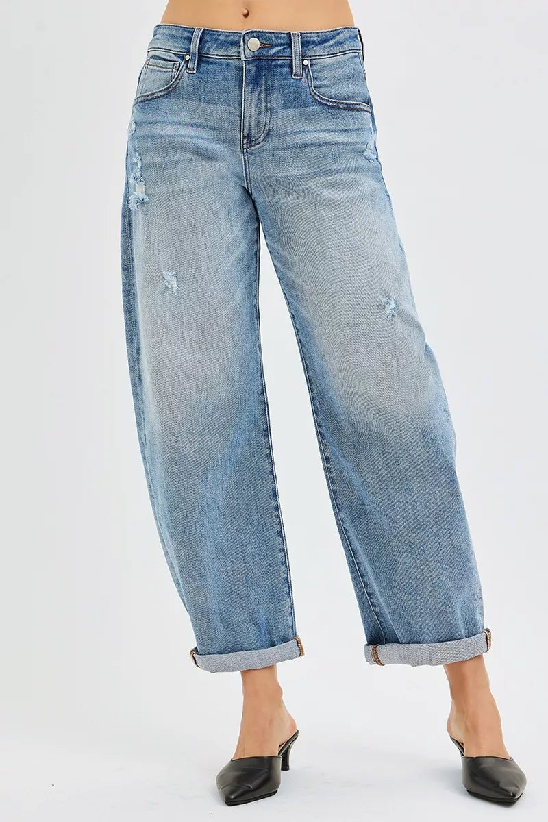 Talia Slouchy Barrel Jeans with Cuffs