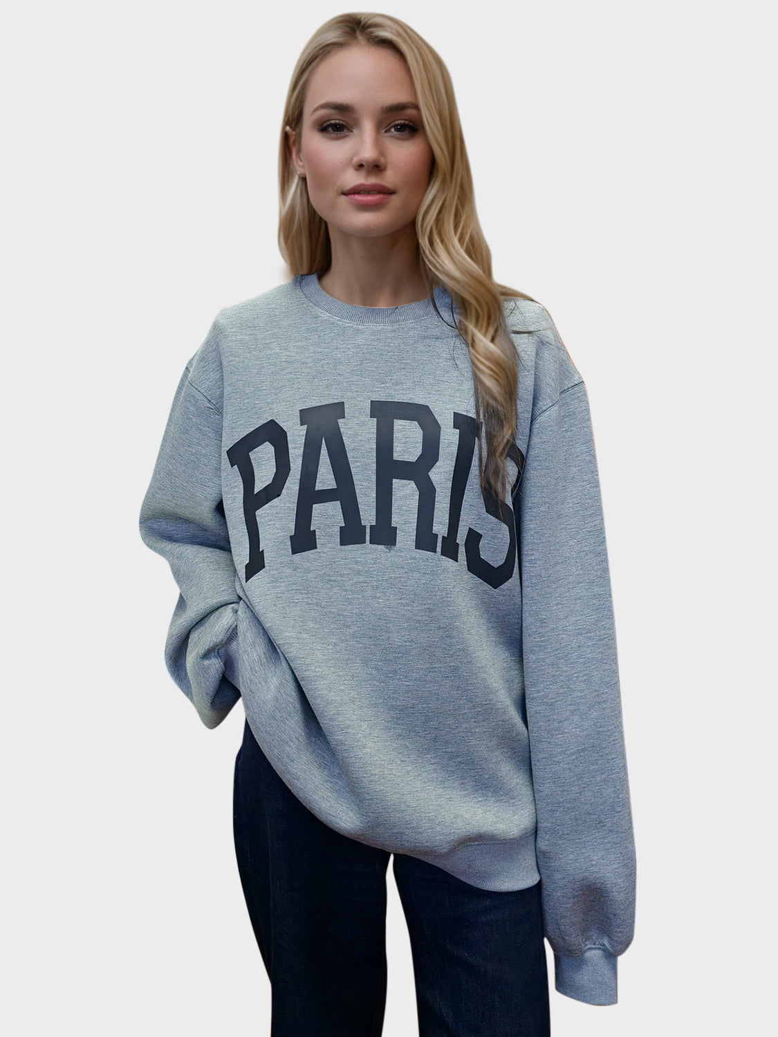 Kaylee PARIS Round Neck Long Sleeve Air Scuba Sweatshirt