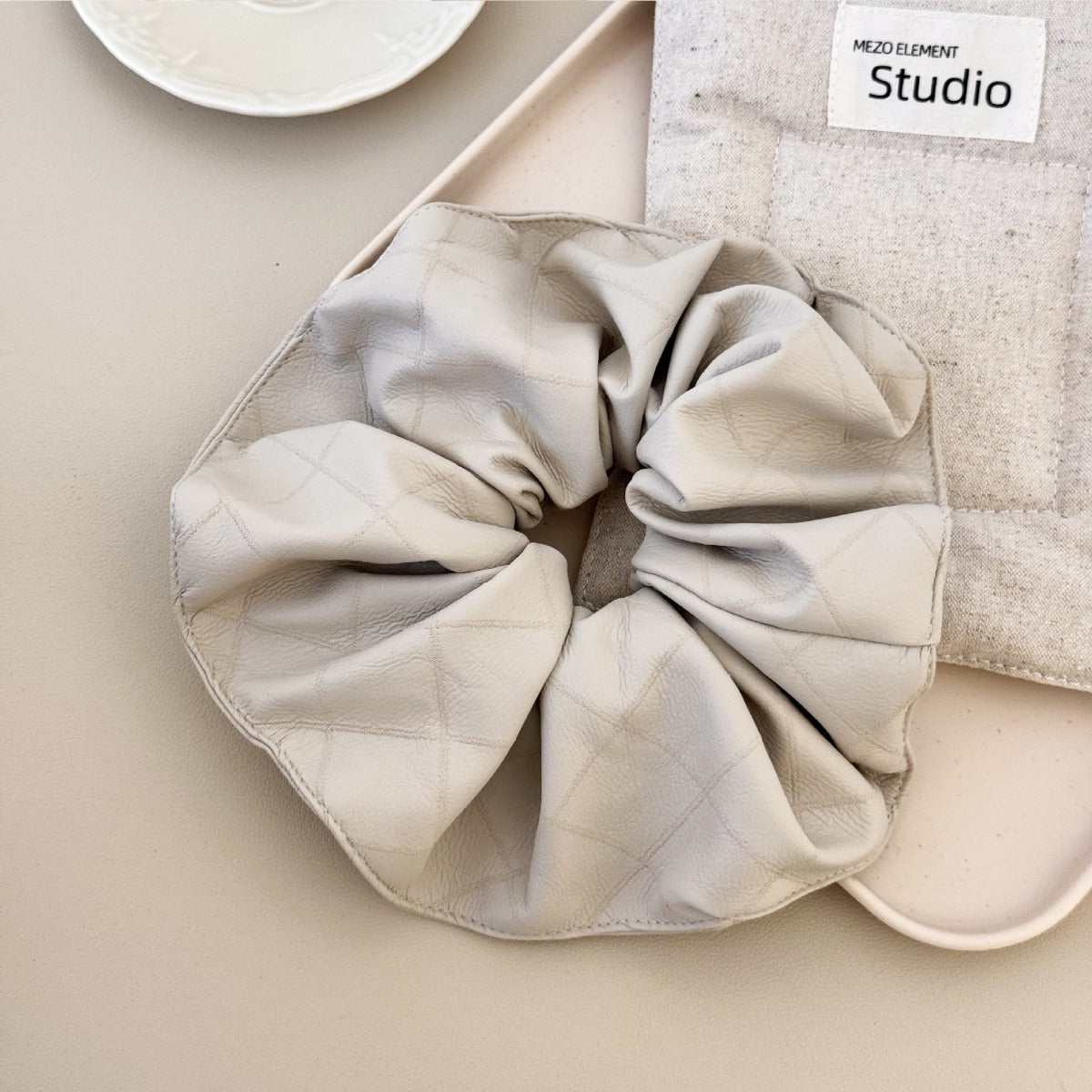 Gorgeous 3-Piece PU Leather Elastic Hair Scrunchie